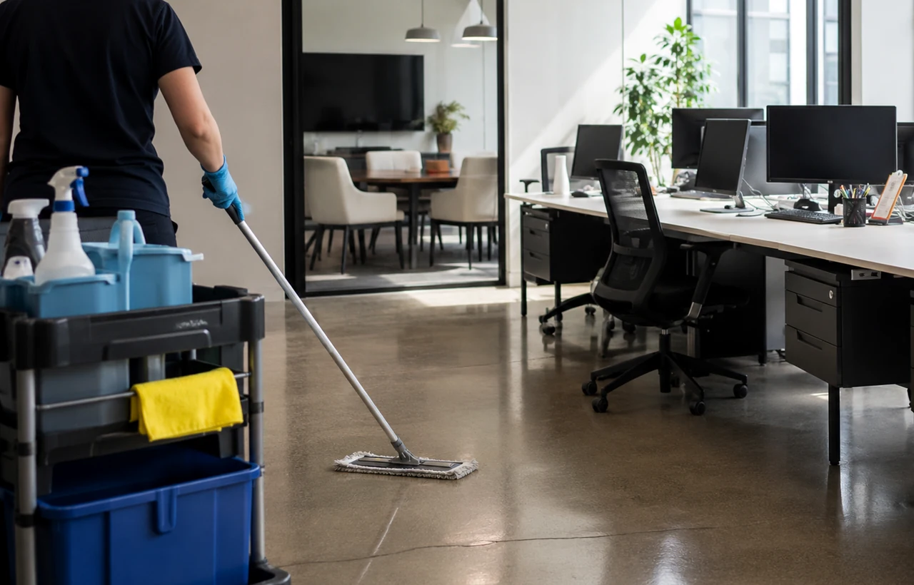 Bodenreinigung im modernen Büro