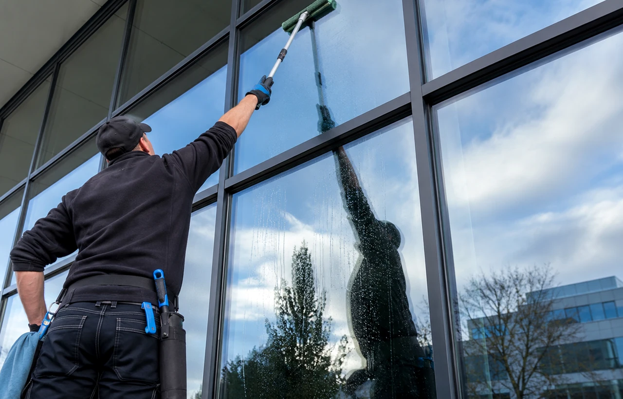 Moderne Glasfassade am Gewerbeobjekt