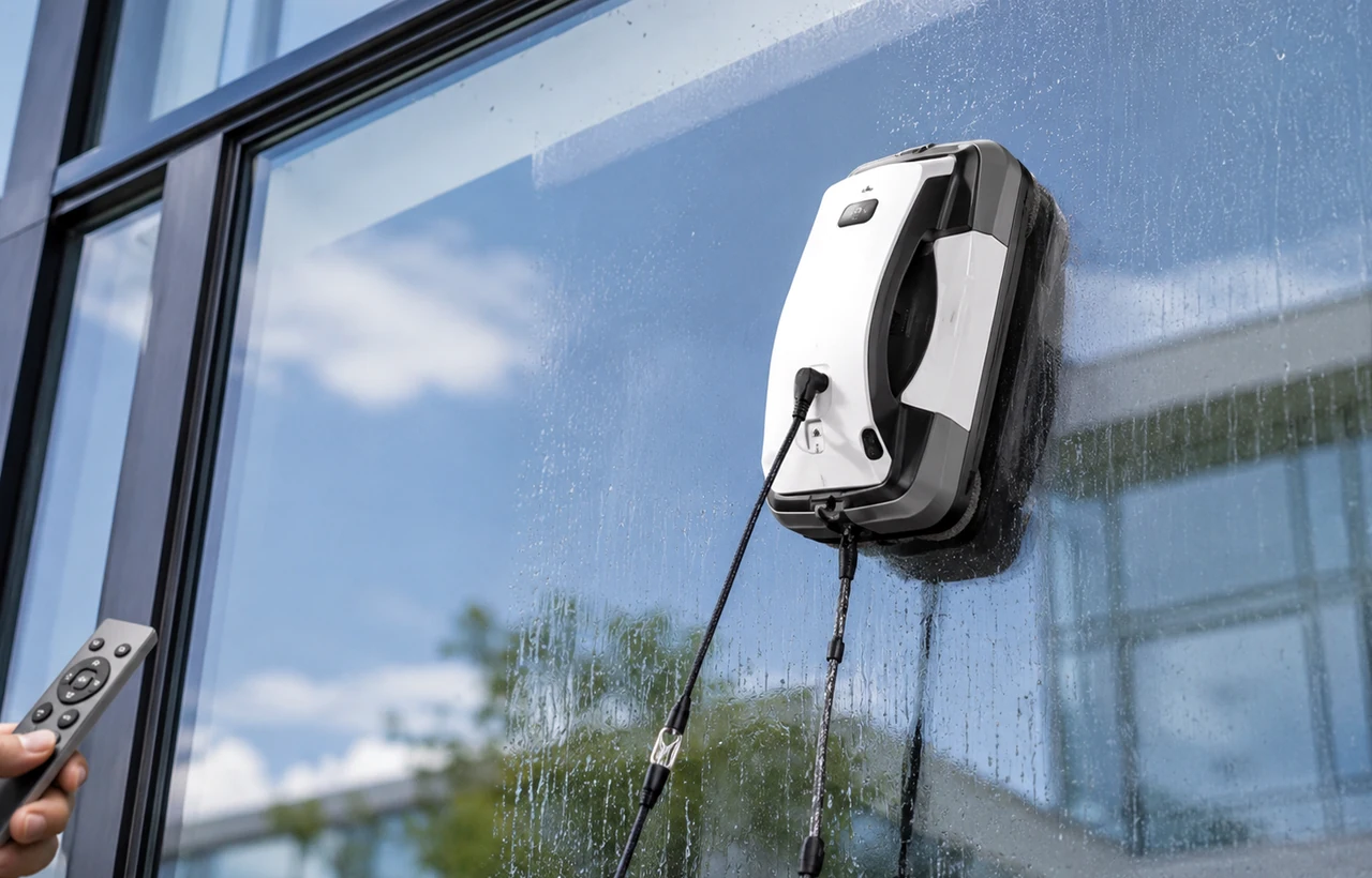 Technische Reinigung auf nassem Glas