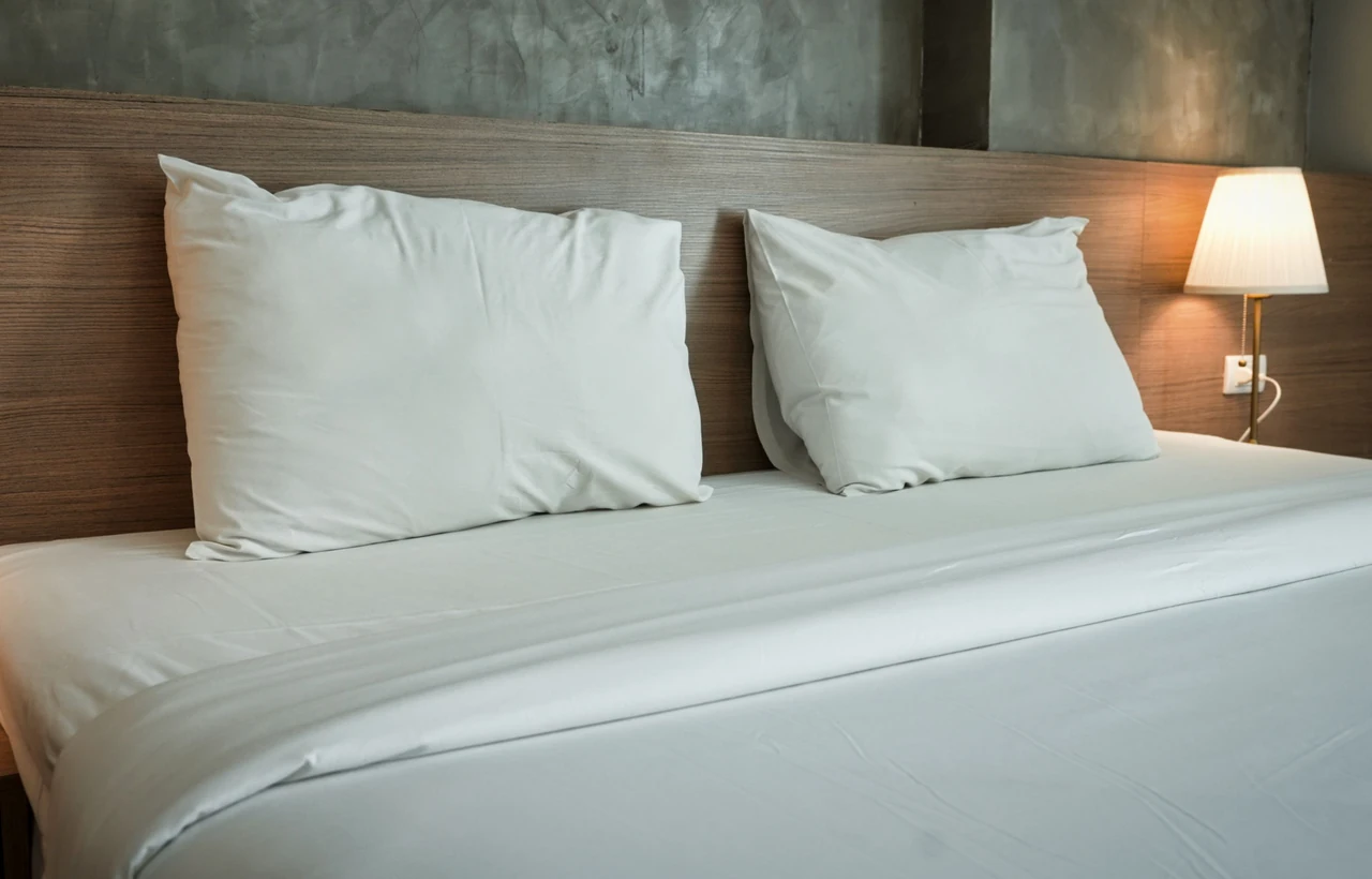 Ordentlich vorbereitetes Hotelbett